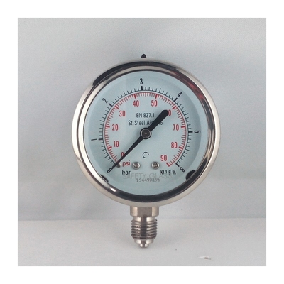 Μανόμετρο πίεσης σωλήνα Bourdon από ανοξείδωτο ατσάλι 6 ιντσών 150 mm