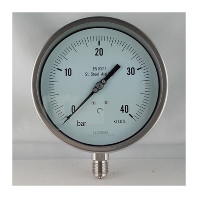 Μανόμετρο πίεσης από ανοξείδωτο χάλυβα κενού αέρα με πλήρωση λαδιού Ανοξείδωτη σύνδεση ορείχαλκου